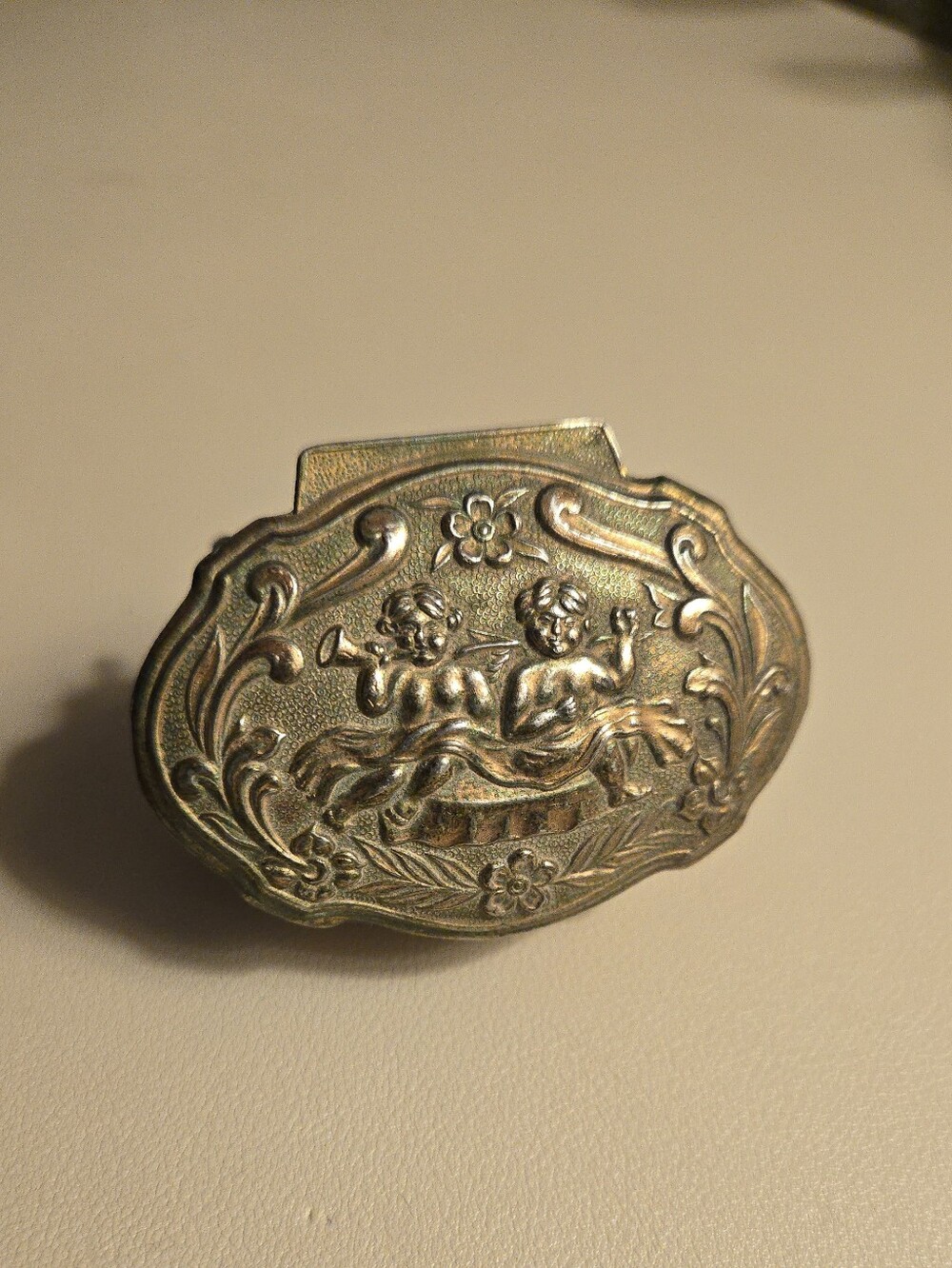 Vintage Cherub Angel Jewelry Trinket Box Japan 1970s